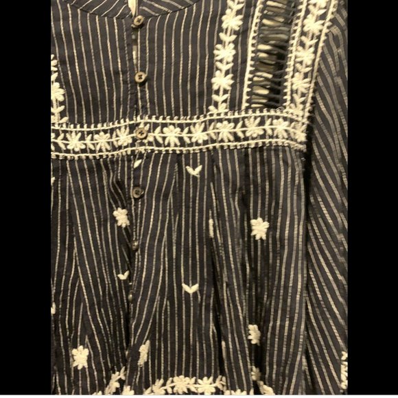 Free People All Roads Lead To You Navy Blouse - Picture 4 of 8